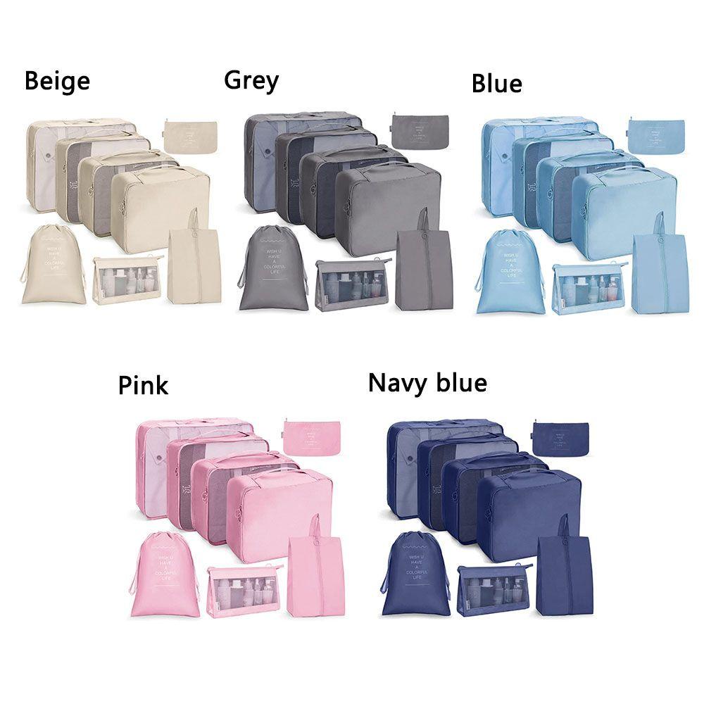 HS Set 8 Túi Lưới Đựng Đồ Du Lịch Chống Thấm Nước