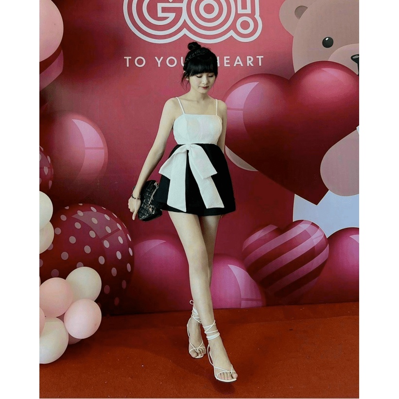 Sét Bộ Áo 2 Dây Cột Nơ Lớn Kết Hợp Quần Đùi Kiểu 2 Màu Chất Umi Mặc Đẹp Dáng Xinh [NEW UNISEX]