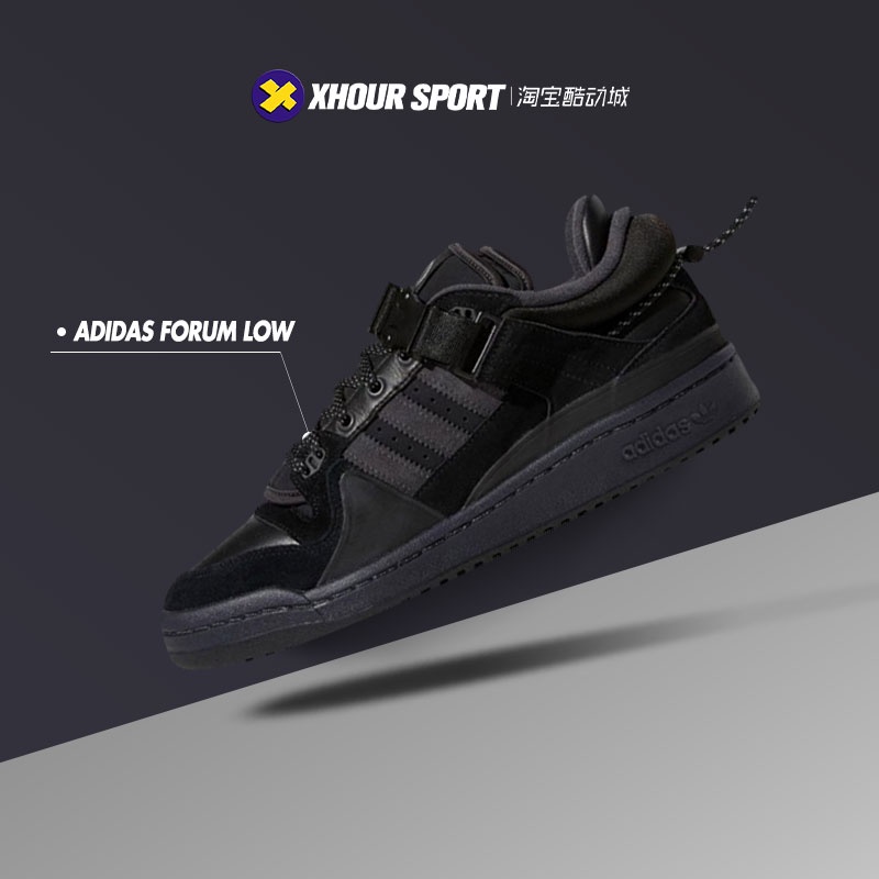 Giày Thể Thao Adidas Forum low x low Họa Tiết Thỏ samurai Màu Đen Tinh Khiết gw5021