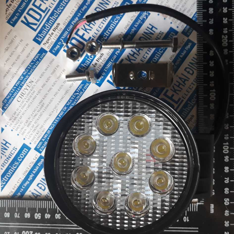 led trợ sáng xe tải 27w, siêu sáng kde2357