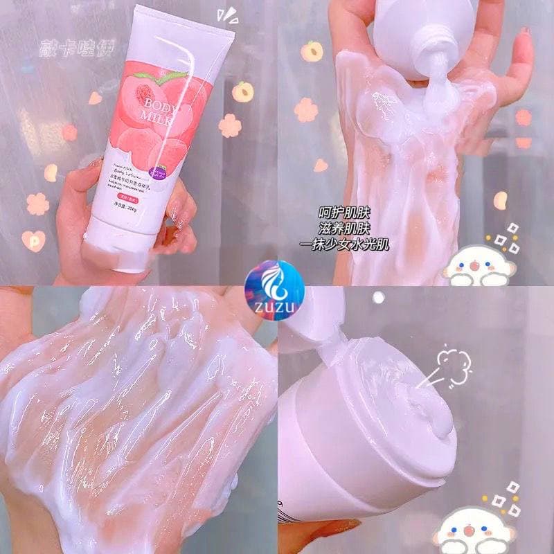 [ Hot Tiktok ] Kem Sữa Dưỡng Thể Trắng Da, Chống Nắng Toàn Thân Trái Đào Pure Milk Body Lotion Hương Nước Hoa