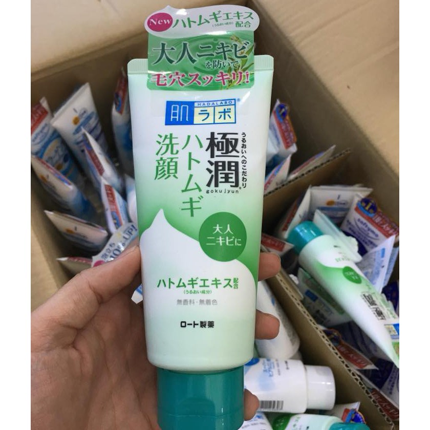 Sữa rửa mặt dành cho da dầu mụn Hada Labo Gokujyun Face Wash Nhật Bản 100g (Xanh lá)