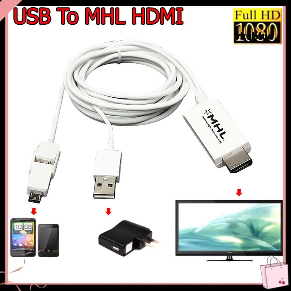 Dây Cáp 2.5m 5 / 11 Pin Micro Usb Mhl Sang Hdmi-Compatible 1080p Hd Tv Cho Điện Thoại Android