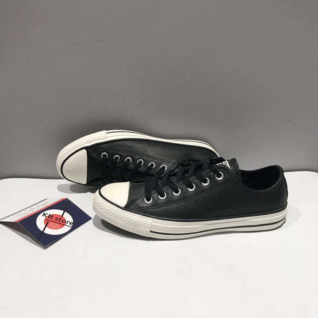 Giày Converse classic đen da cổ thấp chính hãng