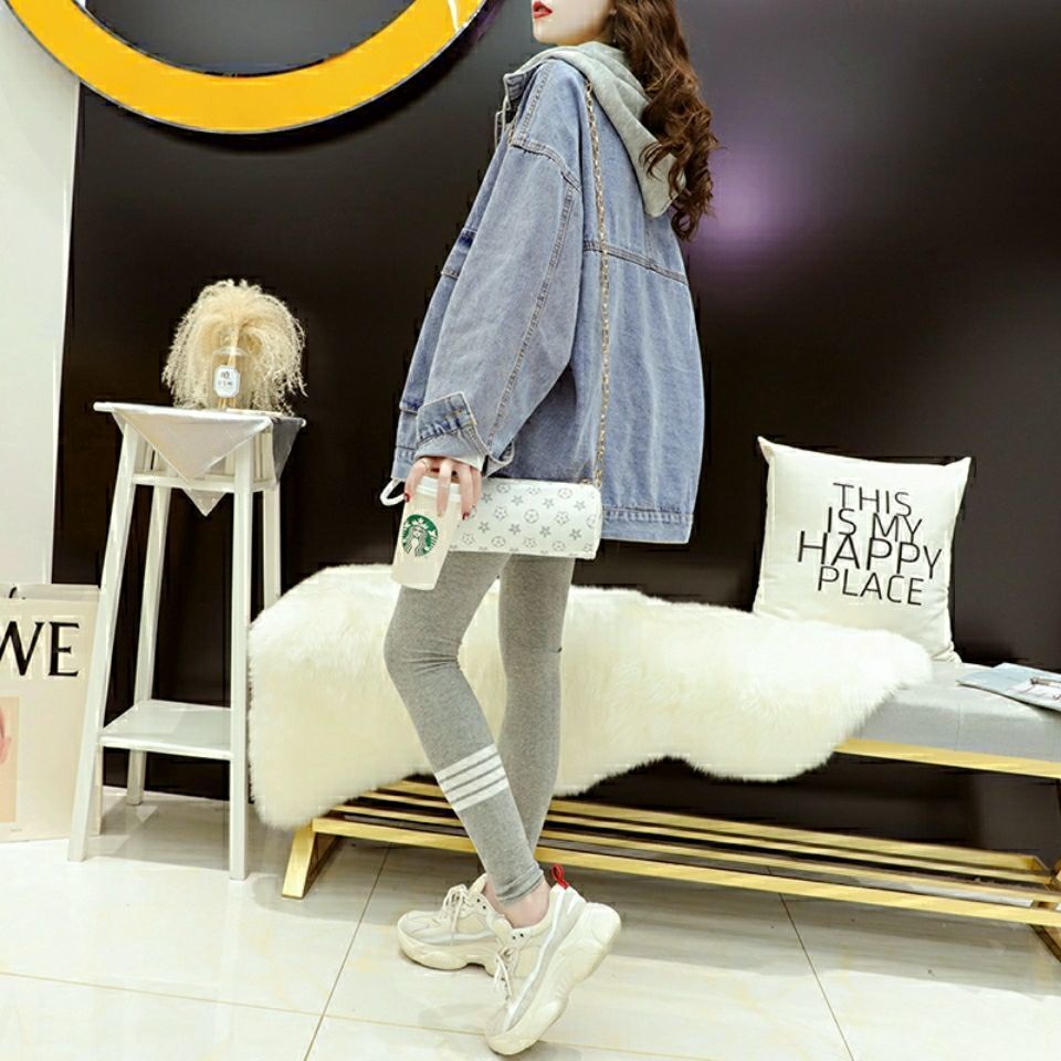 Áo Khoác Jean Có Mũ Trùm Dáng Rộng Phong Cách Hàn Quốc Thời Trang Xuân Thu Hàng Mới Dành Cho Bạn Nữ