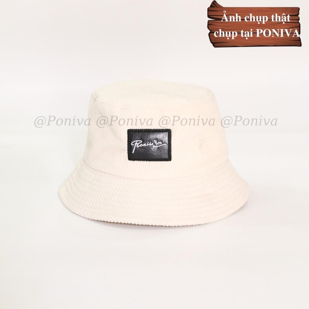 Mũ bucket ❤️ Nón tai bèo vành cụp thêu chữ Promissyou form unisex BK09 nhung tăm Ulzzang Thời trang PONIVA siêu hot