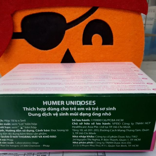 Nước biển sâu dạng Tép thích hợp cho trẻ sơ sinh : Humer Unidoses( date 10-2022)