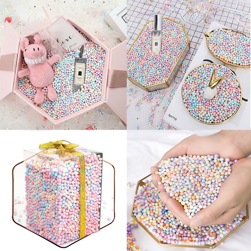 Túi 50g Hạt Xốp Màu Sắc Macaron 10g Dùng Để Trang Trí Hộp Quà