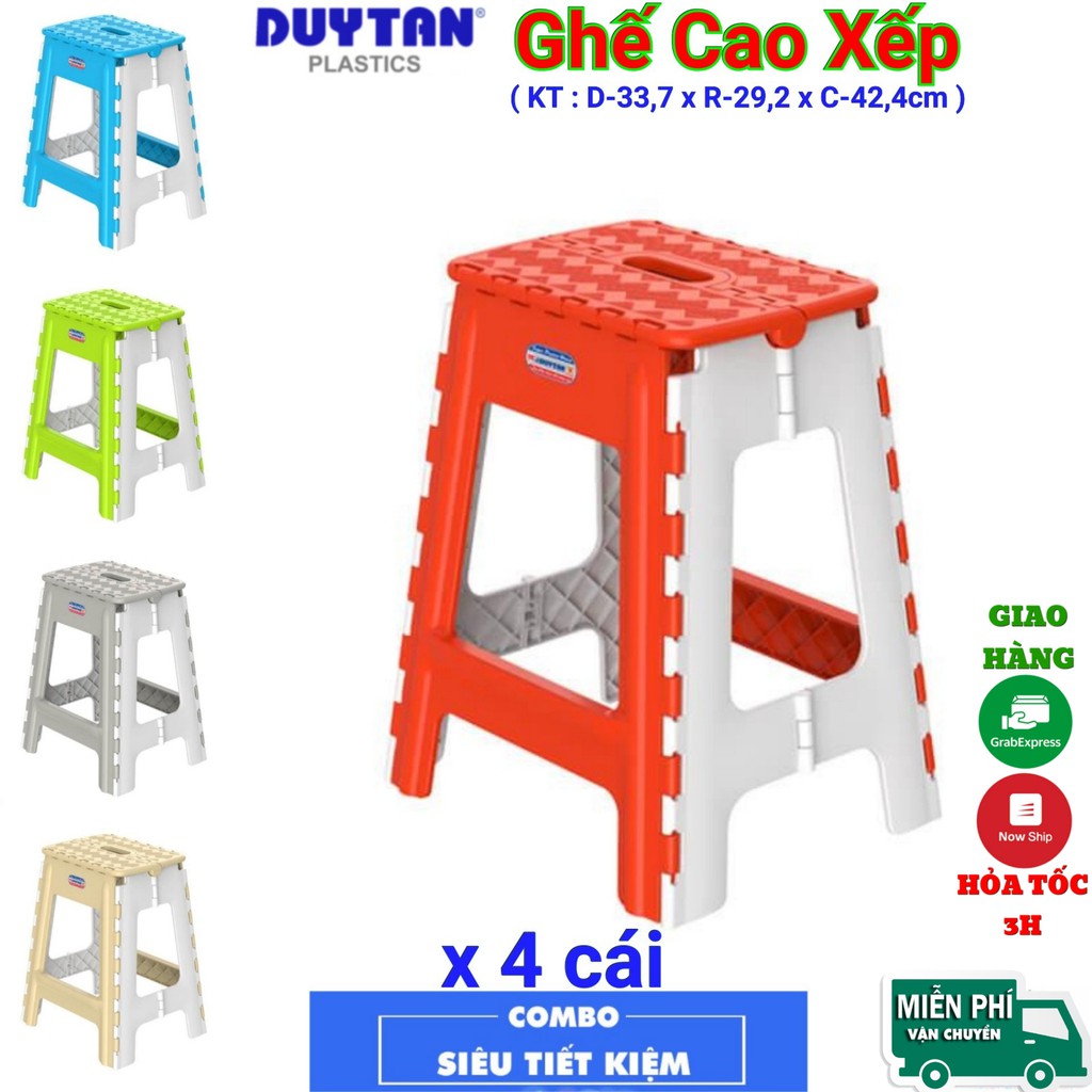 Ghế nhựa Cao Xếp Duy Tân- COMBO 4 Cái