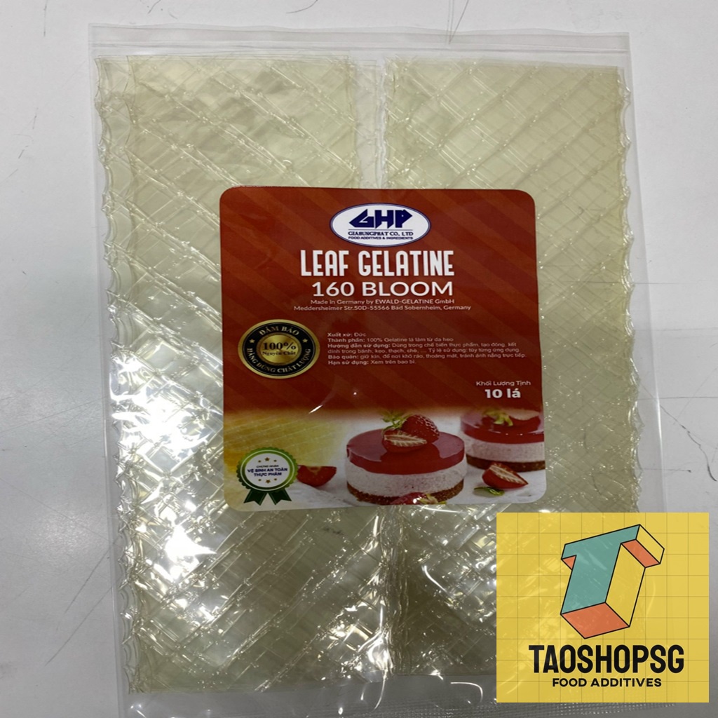 Gelatin lá Đức - Gelatin lá  - Gelatin lá làm chè khúc bạch - 10 lá gelatin Đức