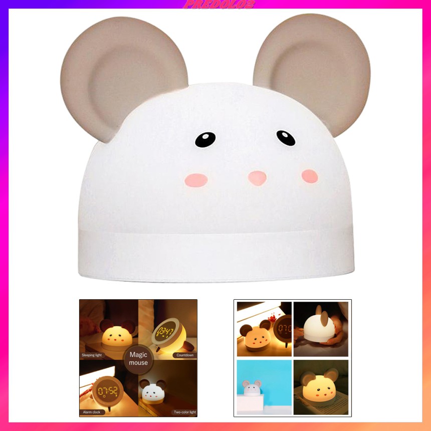 ED Kids Digital Alarm Clock Cute Table Rechargeable Nightlight Wake-up