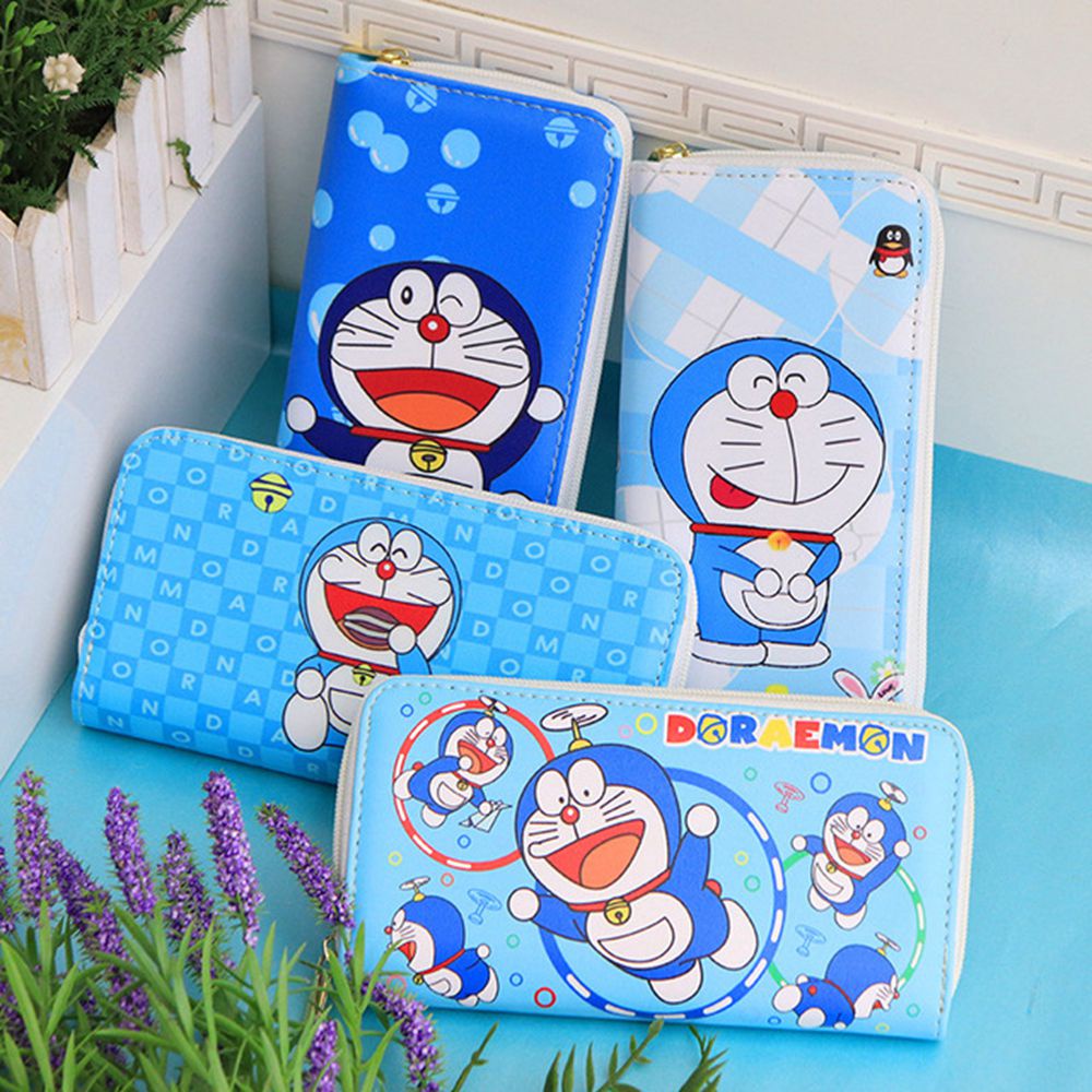 Ví da PU cầm tay in hình Doraemon cho nữ