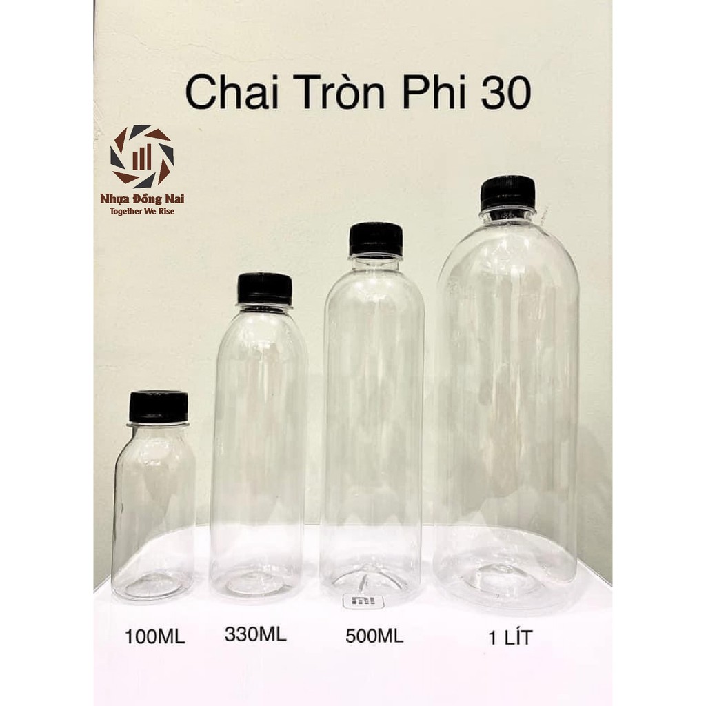 Chai Nhựa Tròn Nắp Đen - Chai Nhựa Trà Sữa 330ml - Nhựa Đồng Nai | BigBuy360 - bigbuy360.vn