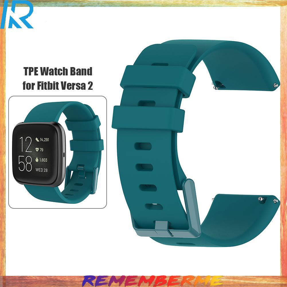 TPE Watch Band Bracelet Wrist Strap for Fitbit Versa 2/Versa/Versa Lite S