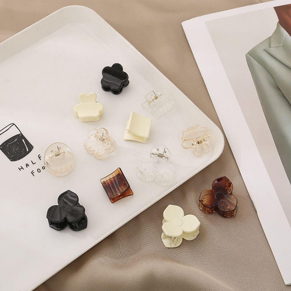 Kẹp Tóc Càng Cua Mini Hình Tròn / Vuông Bằng Acrylic Lấp Lánh Phong Cách Hàn Quốc Cổ Điển Dễ Thương