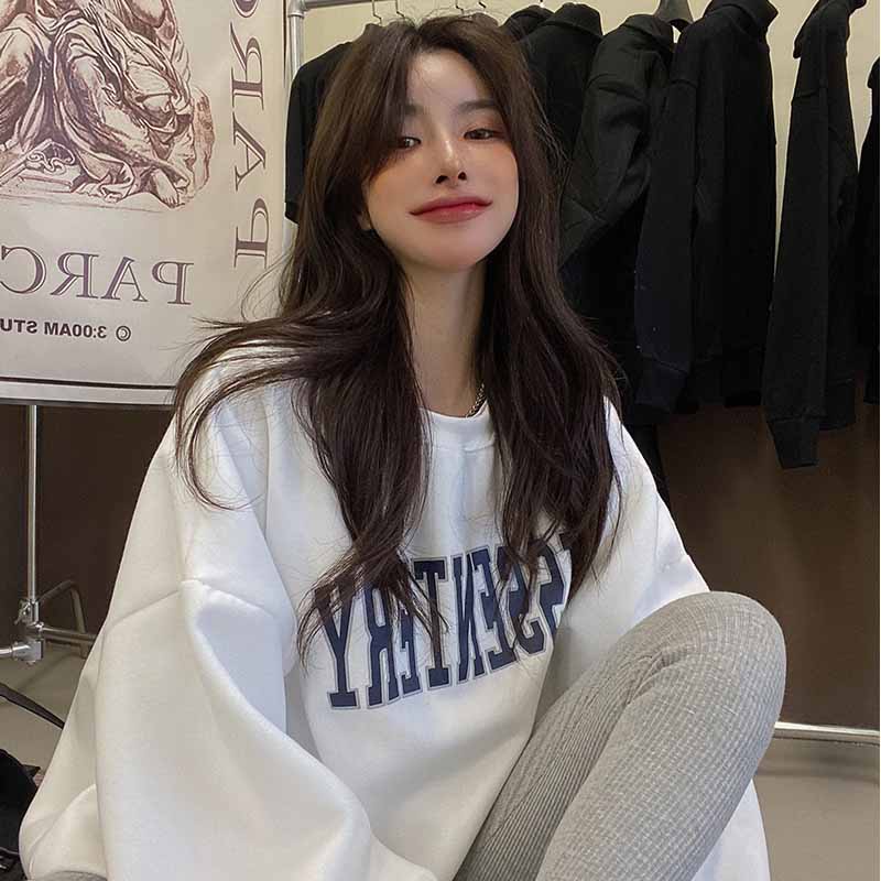 NRVP Áo Hoodie Dáng Rộng Thời Trang Hàn Quốc Đơn Giản Cá Tính Cho Nữ