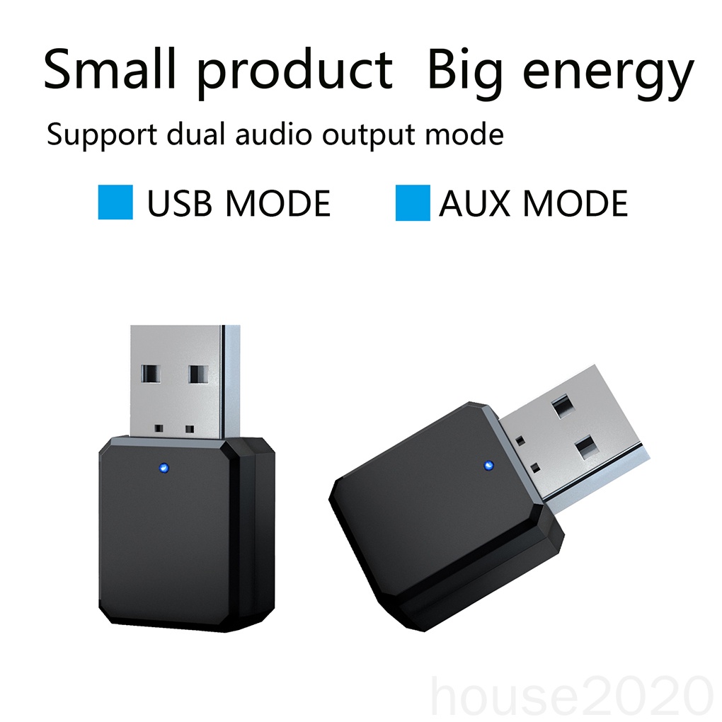 Thiết bị nhận âm thanh Bluetooth 5.1 cổng USB 3.5mm kèm mic HOUSE2020