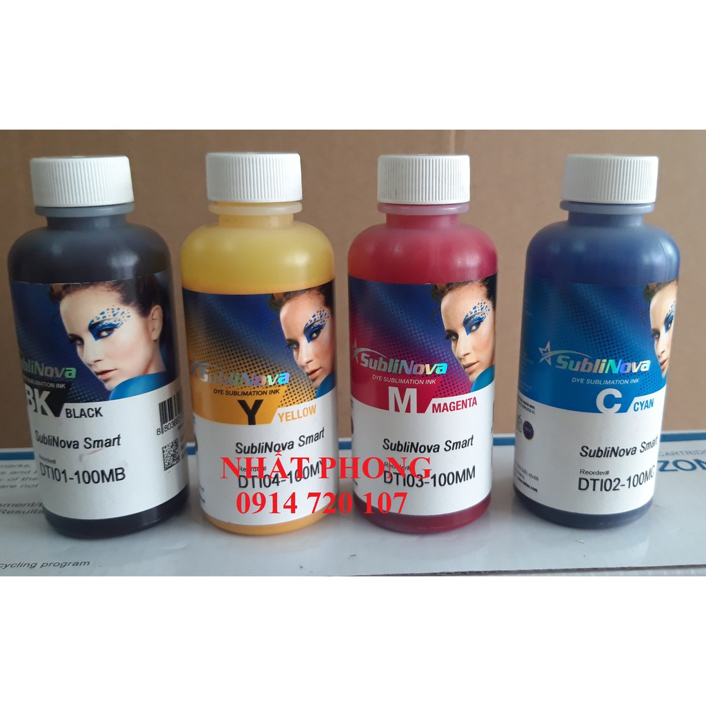 Bộ mực in chuyển nhiệt inktec 100ml - 4 màu