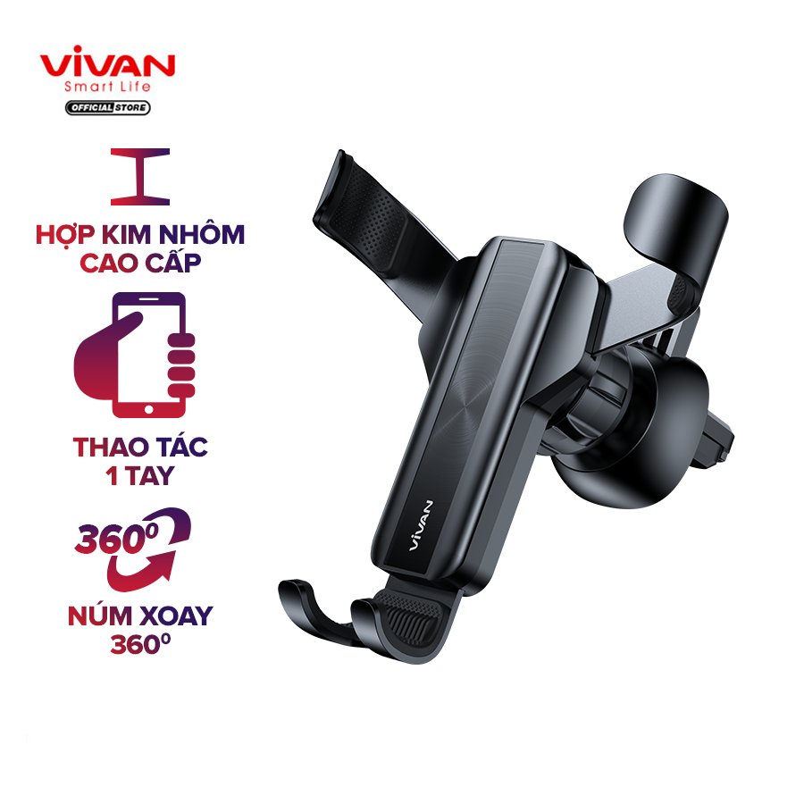 Giá Đỡ Điện Thoại Xe Hơi Ô Tô VIVAN CHS09 Phù Hợp Điện Thoại 4.0-6.5 inch Xoay 360 Độ Chắc Chắn Chống Rung Lắc