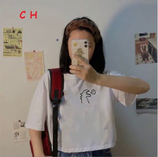 Áo croptop đầu khủng long !! chất tici Haiphuc TH6