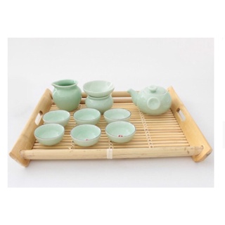 Khay tre đựng ấm trà xinh, thức ăn!