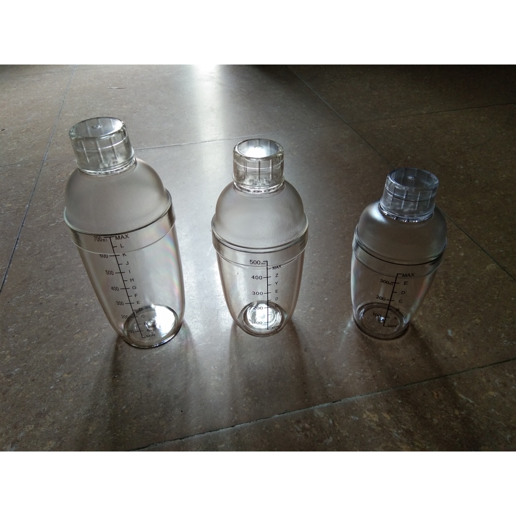 Bình lắc shaker pha chế nhựa chia vạch đen các size theo phân loại BP1 - Cốc lắc pha chế nhựa pha trà sữa, cafe