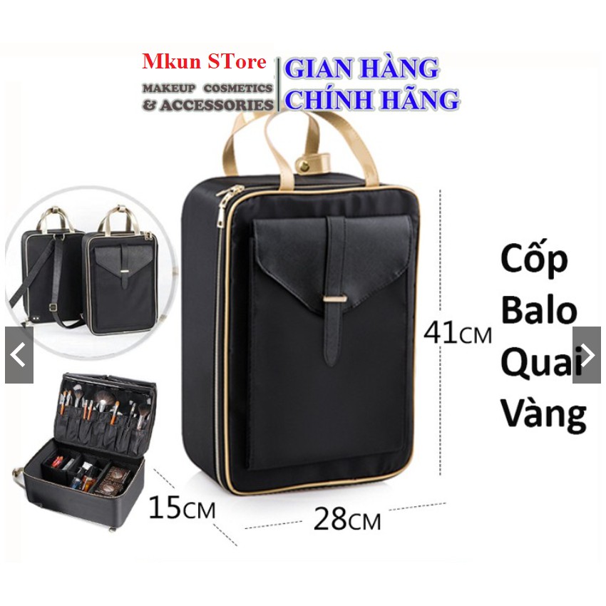 Cốp trang điểm dạng balo size to kích thước 42x31x14cm