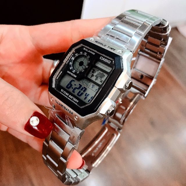 Đồng hồ nam Casio World time chính hãng pin bền 10 năm