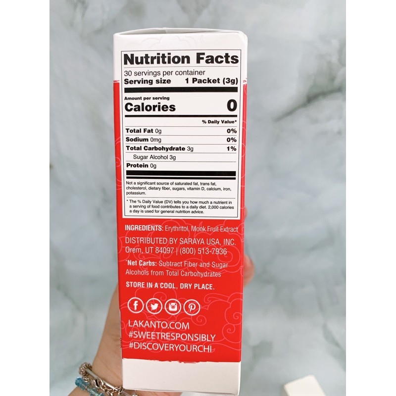 Đường ăn kiêng La Hán quả Lakanto monkfruit gói mini 90 gram ( keto, eat clean, tiểu đường, low carb)