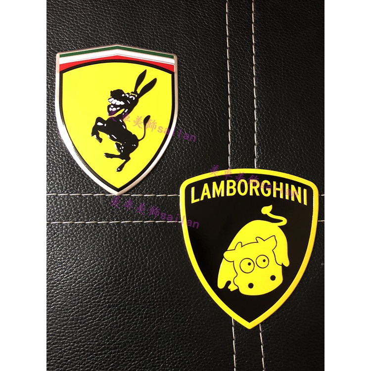 Locomotive Miếng Dán Kim Loại Chống Trầy Hình Chú Lừa Vui Nhộn Trang Trí Xe Hơi lamborghiniu ferrari
