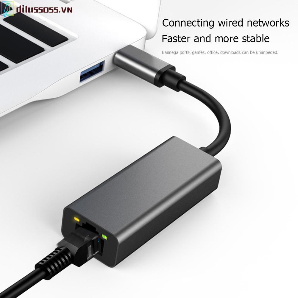 Đầu chuyển đổi S3-8152-C Type-C sang RJ45 mạng LAN Internet 10/100Mbps