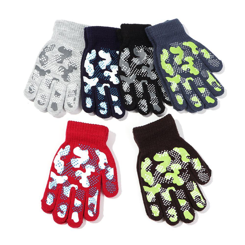 Găng Tay Thể Thao Mềm Mại Dày Dặn Ấm Áp Họa Tiết Rằn Ri Cho Bé