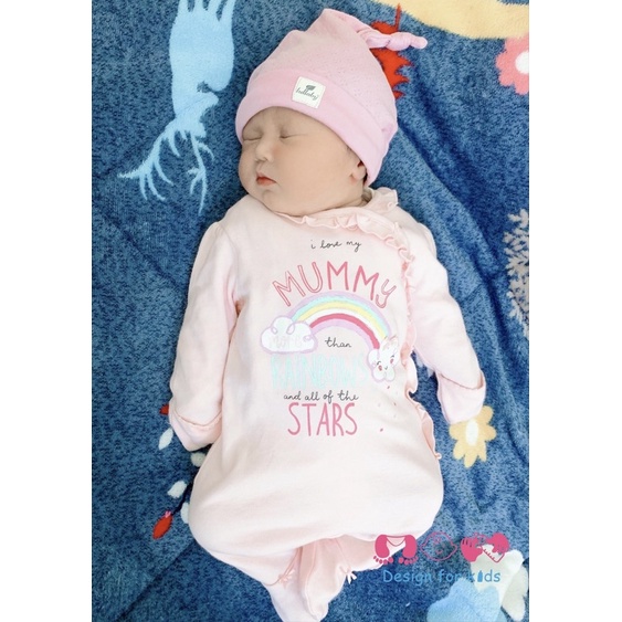 (Link 1) (newborn) Sleepsuit CÀI CÚC, bộ bodysuit liền tất CÓ BAO TAY LẬT cho bé sơ sinh (Chọn mẫu)