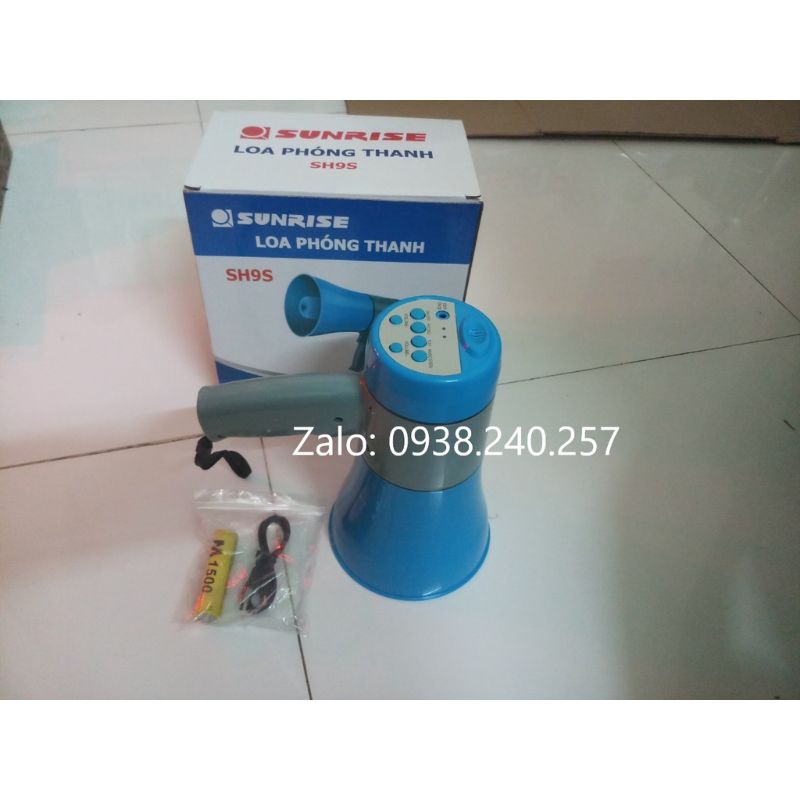 Loa phóng thanh cầm tay công suất lớn sunrise SH7S, SH9S, SH11B, loa 118L có mp3, usb, thẻ nhớ, có còi hú báo động