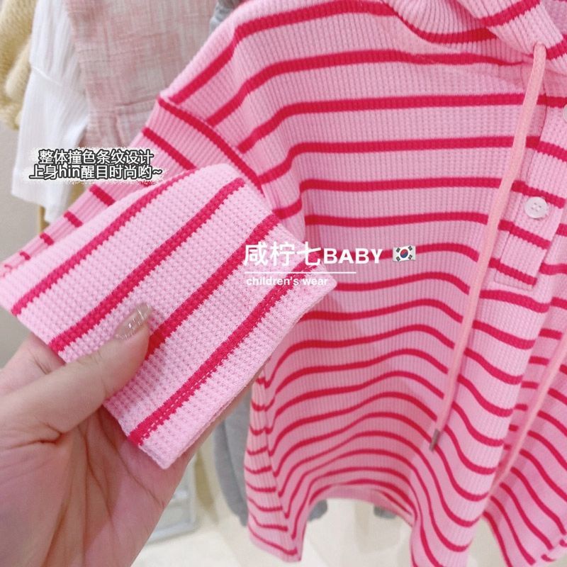 Bộ Đồ Thể Thao Áo Thun In Họa Tiết Kẻ Sọc Thời Trang Xuân Thu Hàn Quốc Nhật Bản Mới 2022 Cho Bé Gái