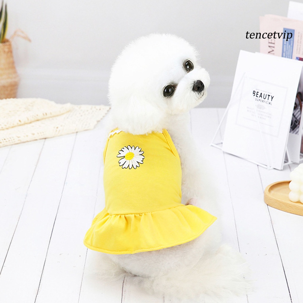 Đầm Yếm In Hoa Thoáng Khí Thời Trang Mùa Hè Cho Thú Cưng