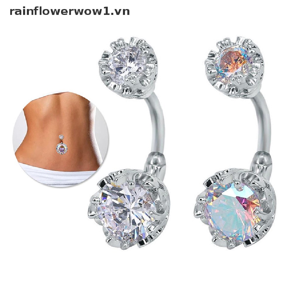 Khuyên Rốn Dáng Dài Đính Đá Pha Lê Thời Trang