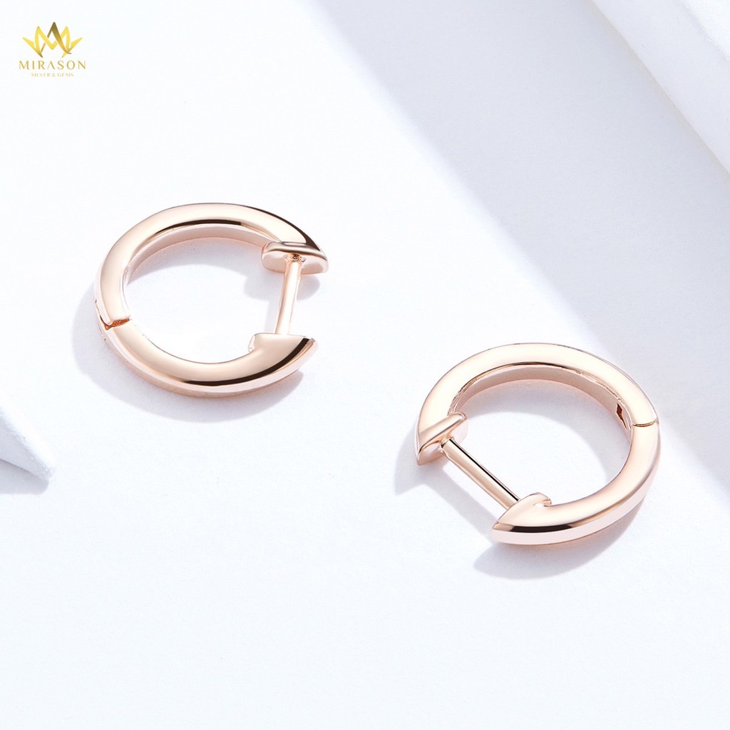Khuyên Tai Bạc Nữ MIRASON Unisex Tròn Basic MBT007 - Bông Tai Nữ Bạc 925
