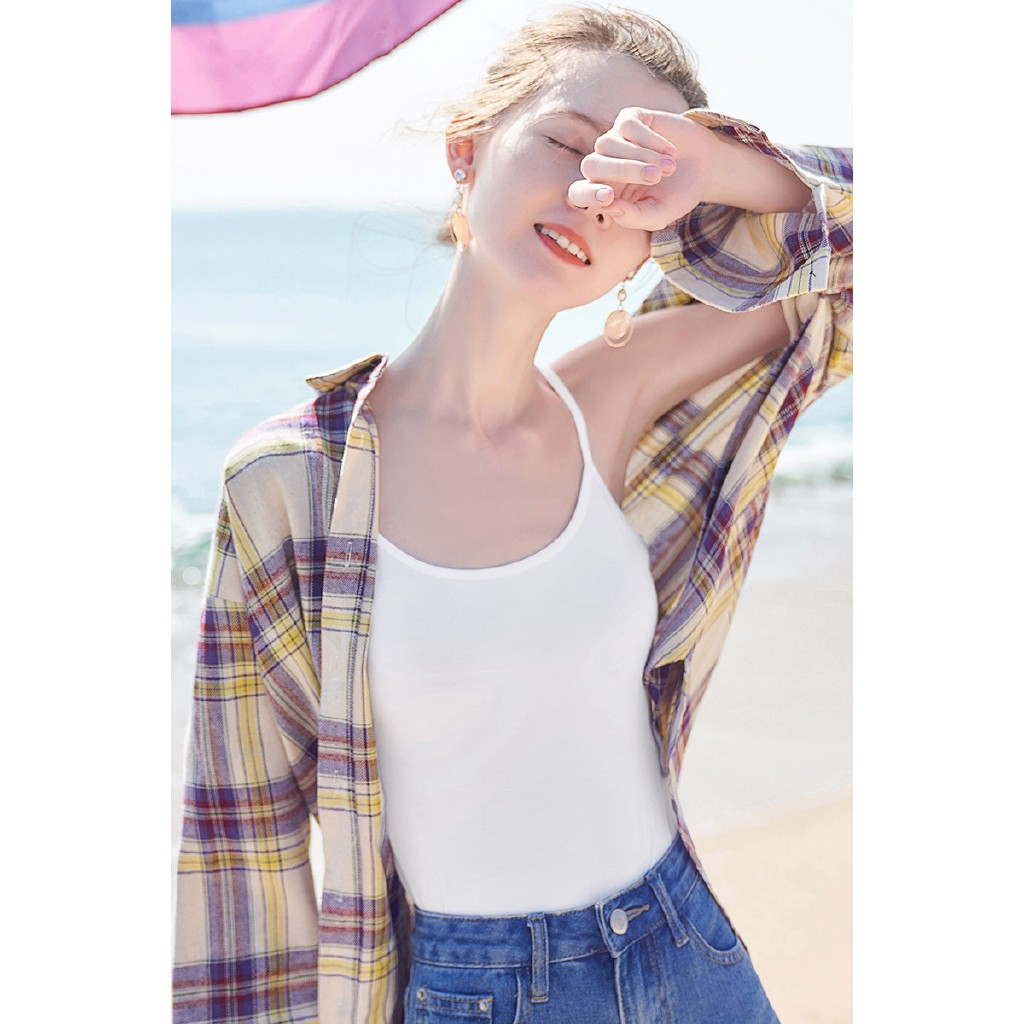 Áo 2 dây dáng dài cotton Co Giãn CHO BẠN NỮ - Áo 2 dây form ôm chất mát mềm - SVFA53a