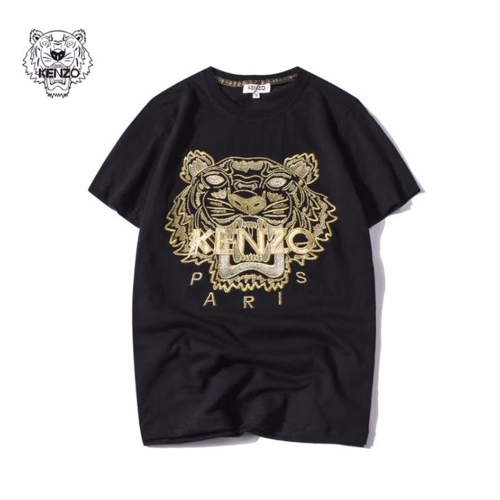 Áo thun tay ngắn thêu hình đầu hổ KENZO 08 thời trang cho cặp đôi