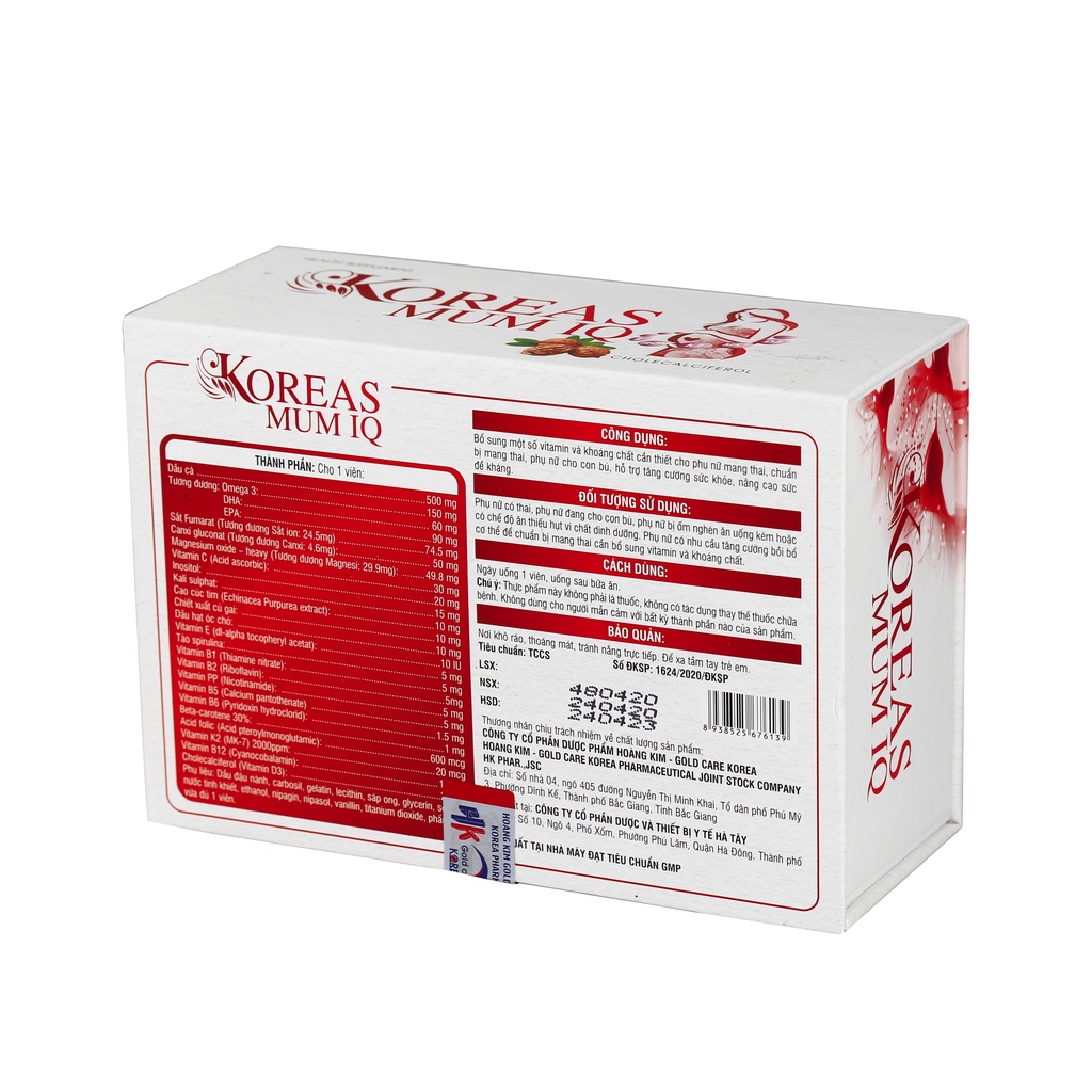 1 HỘP VIÊN UỐNG SẮT BẦU KOREAS MUM IQ 30 VIÊN