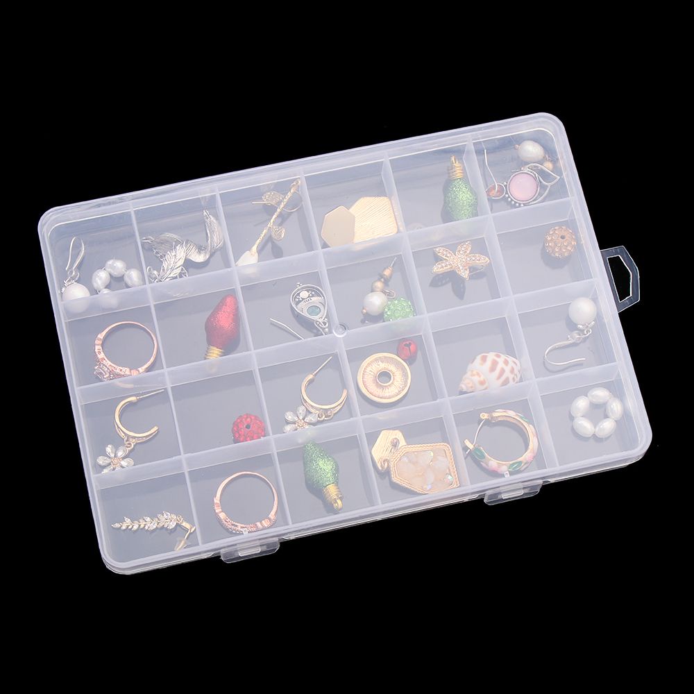 Hộp nhựa 24 ngăn đựng trang sức tiện lợi