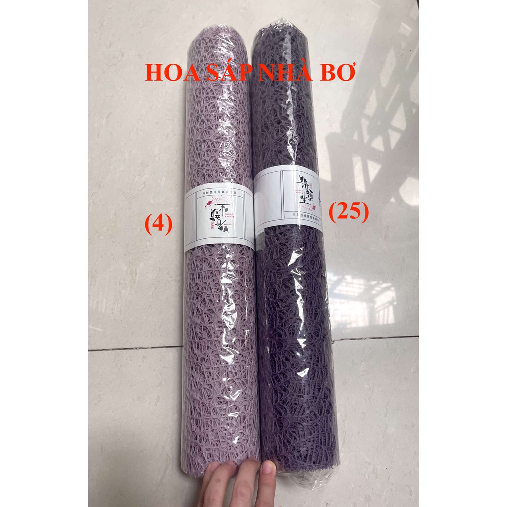 Cuộn giấy lưới nhện gói hoa 50x5 đủ màu đẹp xinh dày dặn form chuẩn bó hoa handmade - Hoa Sáp Nhà Bơ