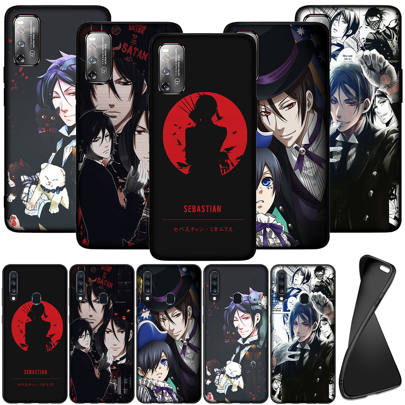 Ốp Điện Thoại Silicon Mềm Hình Anime Hắc Quản Gia Cho Samsung Galaxy A9 A8 A7 A6 Plus J8 2018 + A21S A70 M20 A6 + A8 + 6plus