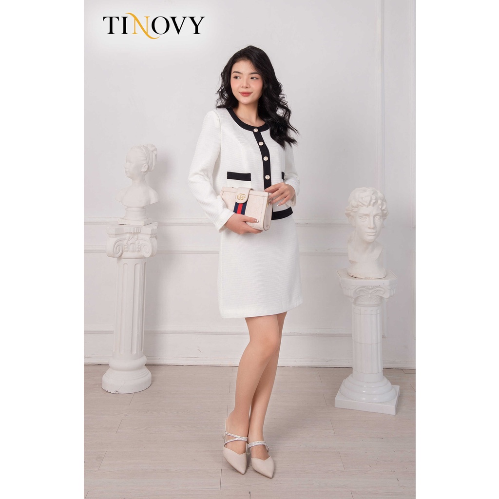 Sét Bộ Áo Croptop Chân Váy Chữ A TINOVY BO2282