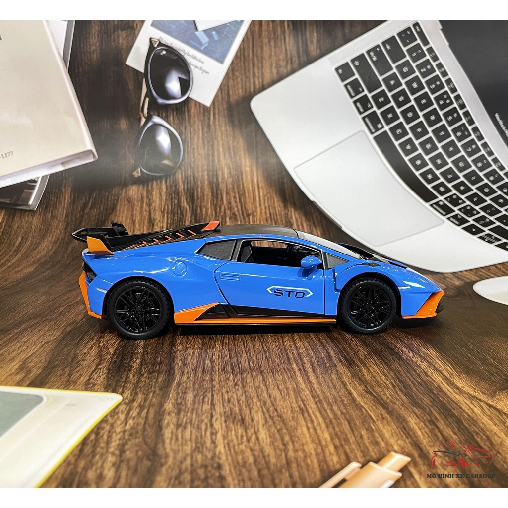 Mô hình xe sắt Lamborghini Huracan STO Tỉ lệ 1:24của hãng JINLIFANG 3 màu