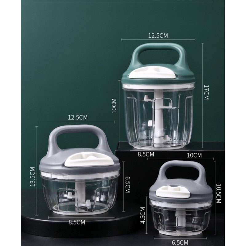 dụng cụ xay nghiền tỏi ớt bằng tay siêu dầy đẹp-dây kéo kèm dụng cụ đánh trứng