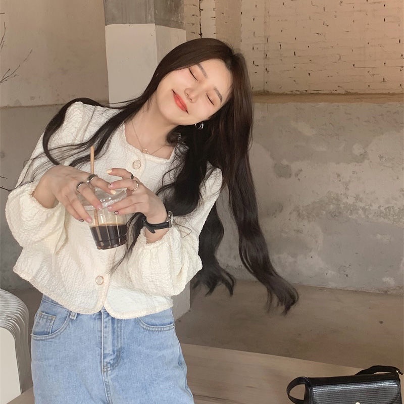 Áo Kiểu Tay Dài Phối Ren Họa Tiết Kẻ Sọc Thời Trang 2022 Cho Nữ