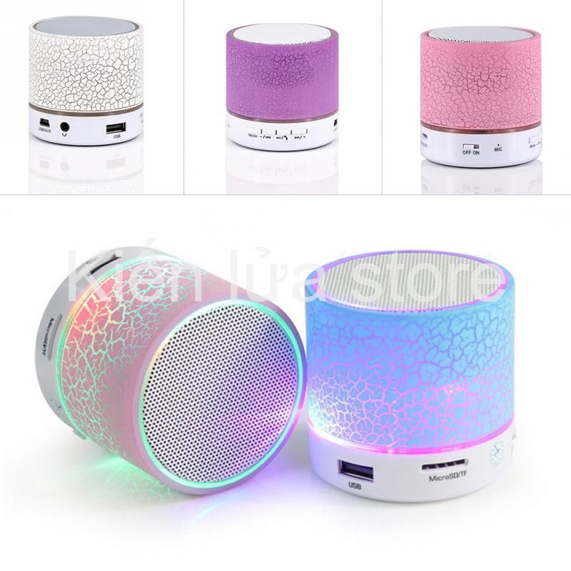 Loa bluetooth mini có đèn LED đủ màu hỗ trợ USB/FM/AUX/thẻ nhớ TF