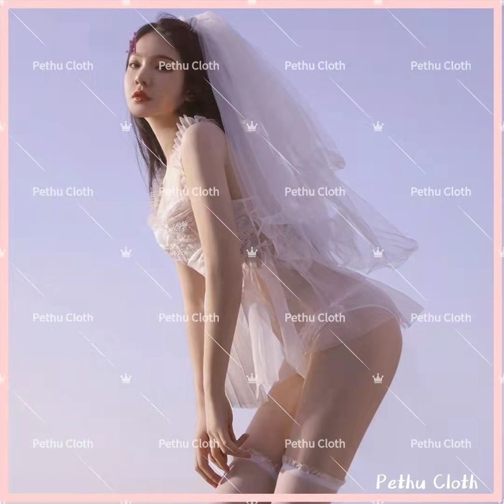 （quà cưới）👰Hàng sẵn gửi ngay👰Đồ ngủ sexy nữ️👰cô dâu đầm ngủ 2 dây ren quyến rũ gợi cảm Freesize- 40-65kg-014 | BigBuy360 - bigbuy360.vn